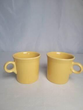 Fiestaware Lot Of 2 Yellow Coffee Mugs Homer Laughlin